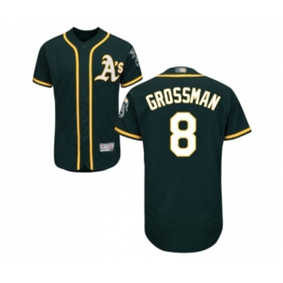 Men's Oakland Athletics #8 Robbie Grossman Green Alternate Flex Base Authentic Collection Baseball Jersey - Ujersey