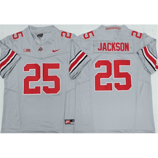 Men's Ohio State Buckeyes #25 Lamar Bo Jackson Gray 2025 F.U.S.E. Limited Stitched Jersey - Ujersey
