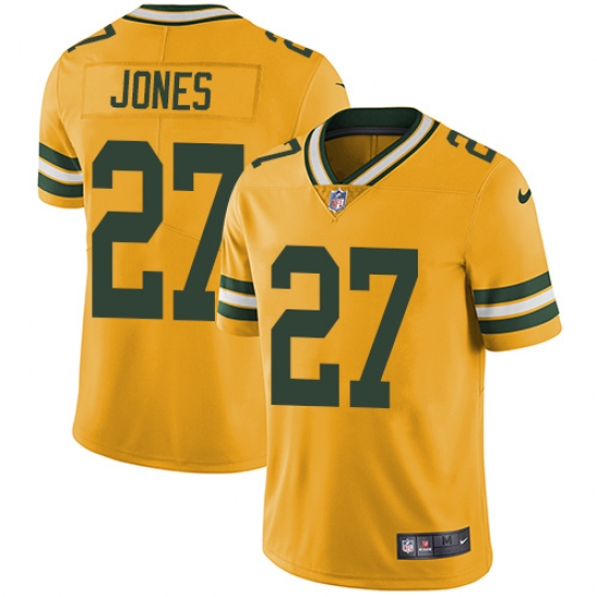 Youth Nike Green Bay Packers #27 Josh Jones Limited Gold Rush Vapor Untouchable NFL Jersey - Ujersey