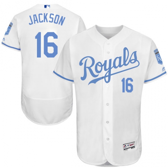 Men's Majestic Kansas City Royals #16 Bo Jackson Authentic White 2016 Father's Day Fashion Flex Base MLB Jersey - Ujersey