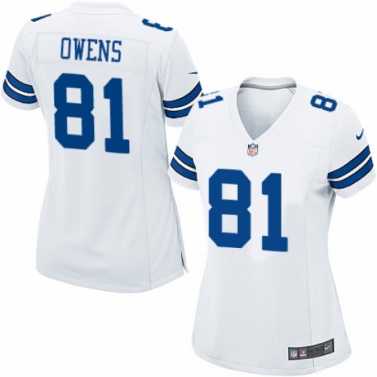 Women's Nike Dallas Cowboys #81 Terrell Owens Game White NFL Jersey - Ujersey