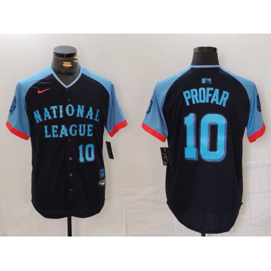 Men's San Diego Padres #10 Jurickson Profar Number Navy 2024 All Star Limited Stitched Jersey - Ujersey