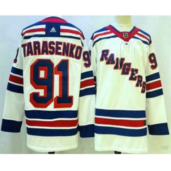 Men's New York Rangers #91 Vladimir Tarasenko White Stitched NHL Jersey - Ujersey