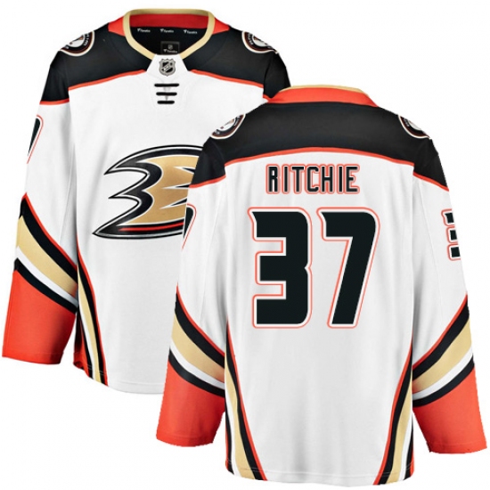 Men's Anaheim Ducks #37 Nick Ritchie Fanatics Branded White Away Breakaway NHL Jersey - Ujersey
