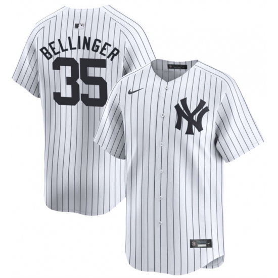 Men's New York Yankees #35 Cody Bellinger White 2024 Home Limited With Name Stitched Baseball Jersey - Ujersey