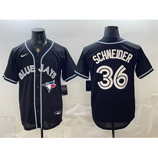 Men's Toronto Blue Jays #36 Davis Schneider 2026 Fashion Replica Black Out Stitched Baseball Jersey - Ujersey