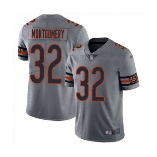 Men's Chicago Bears #32 David Montgomery Limited Silver Inverted Legend Football Jersey - Ujersey