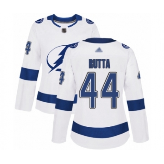 Women's Tampa Bay Lightning #44 Jan Rutta Authentic White Away Hockey Jersey