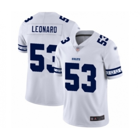 Men's Indianapolis Colts #53 Darius Leonard Limited White Team Logo Fashion Football Jersey - Ujersey