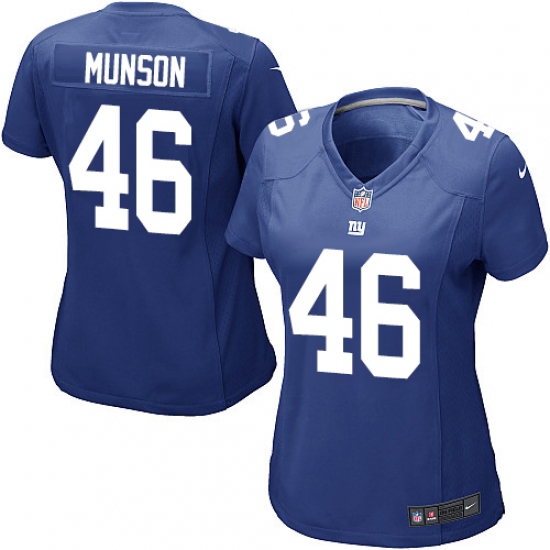 Women's Nike New York Giants #46 Calvin Munson Game Royal Blue Team Color NFL Jersey - Ujersey