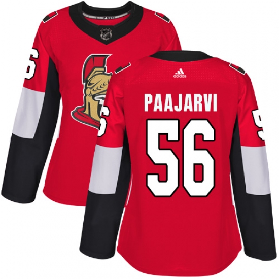 Women's Adidas Ottawa Senators #56 Magnus Paajarvi Premier Red Home NHL Jersey - Ujersey