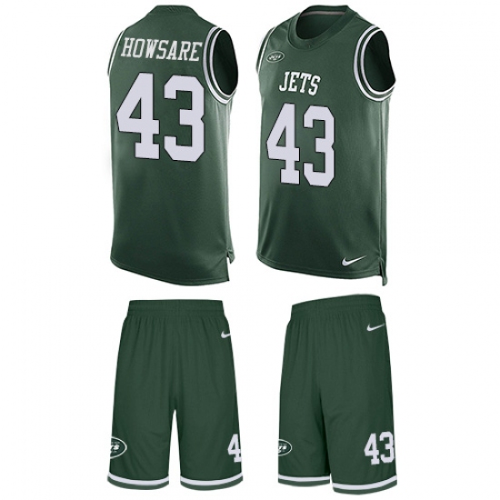Men's Nike New York Jets #43 Julian Howsare Limited Green Tank Top Suit NFL Jersey - Ujersey