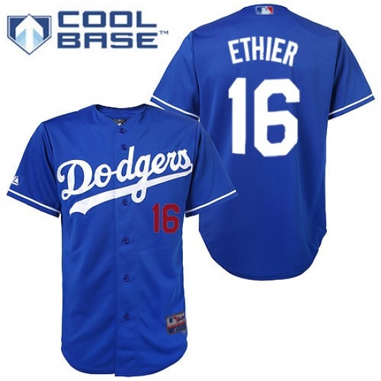 Men's Majestic Los Angeles Dodgers #16 Andre Ethier Replica Royal Blue Cool Base MLB Jersey - Ujersey