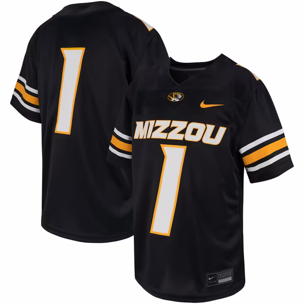 Youth Nike #1 Black Missouri Tigers Untouchable Replica Game Jersey - SUjersey01