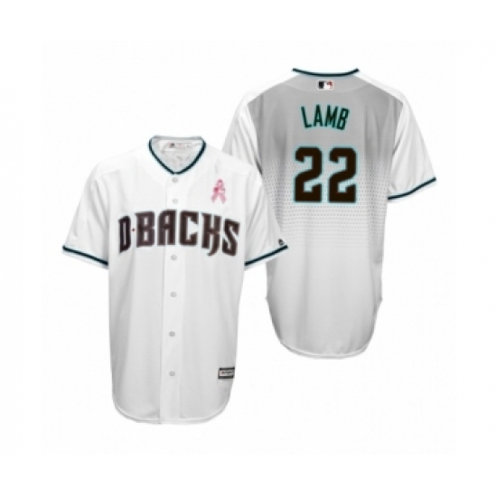 Men's Jake Lamb Arizona Diamondbacks #22 White Teal 2019 Mothers Day Cool Base Jersey - Ujersey