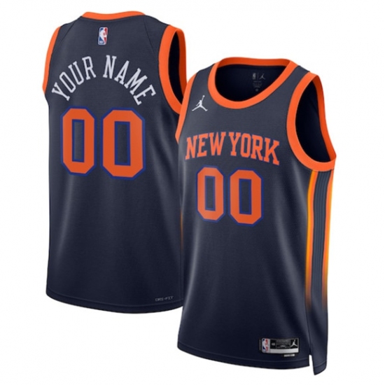 Men's New Yok Knicks Active Player Custom Black 2025 Statement Edition Stitched Basketball Jersey - Ujersey