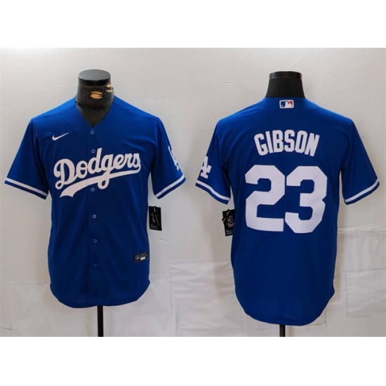 Men's Los Angeles Dodgers #23 Kirk Gibson Blue Cool Base Stitched Baseball Jersey - Ujersey