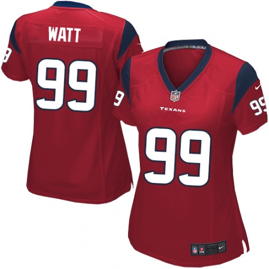 Women's Nike Houston Texans #99 J.J. Watt Game Red Alternate NFL Jersey - Ujersey