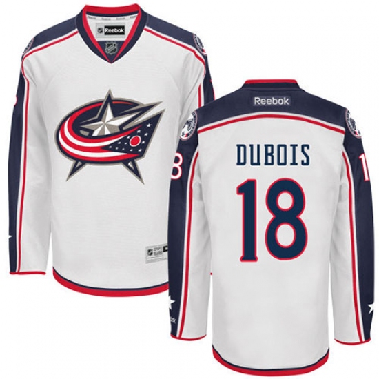 Men's Reebok Columbus Blue Jackets #18 Pierre-Luc Dubois Authentic White Away NHL Jersey