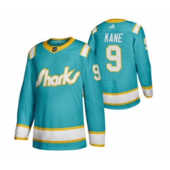 Men's San Jose Sharks #9 Evander Kane 2020 Throwback Authentic Player Hockey Jersey - Ujersey