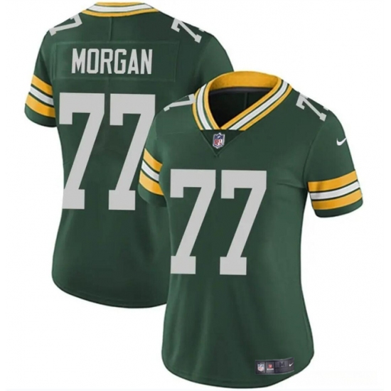 Women's Green Bay Packers #77 Jordan Morgan Green 2024 Draft Vapor Untouchable Limited Football Stitched Jersey(Run Small) - Ujersey