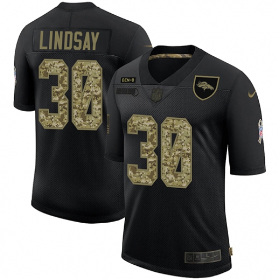 Men's Denver Broncos #30 Phillip Lindsay Camo 2020 Salute To Service Limited Jersey - Ujersey