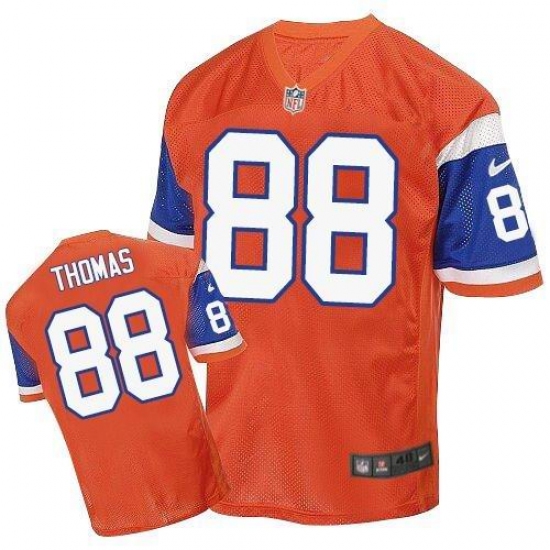 Men's Nike Denver Broncos #88 Demaryius Thomas Elite Orange Throwback NFL Jersey - Ujersey