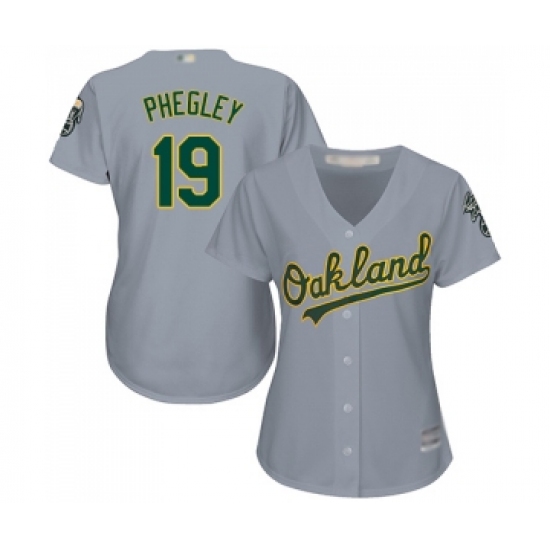 Women's Oakland Athletics #19 Josh Phegley Replica Grey Road Cool Base Baseball Jersey - Ujersey