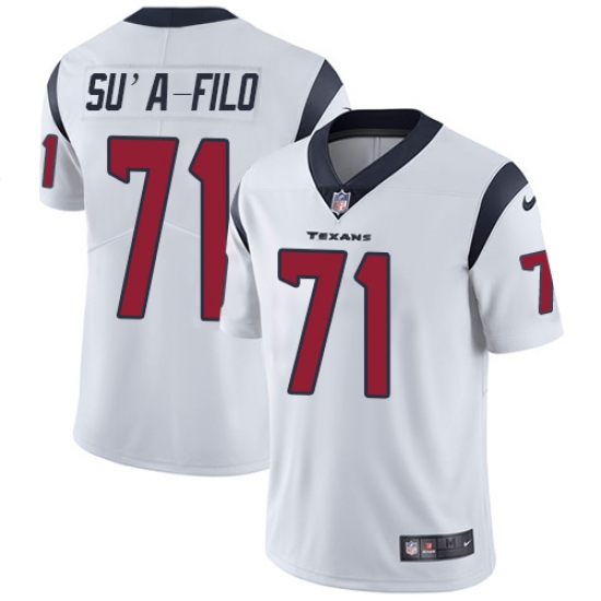 Youth Nike Houston Texans #71 Xavier Su'a-Filo Limited White Vapor Untouchable NFL Jersey - Ujersey