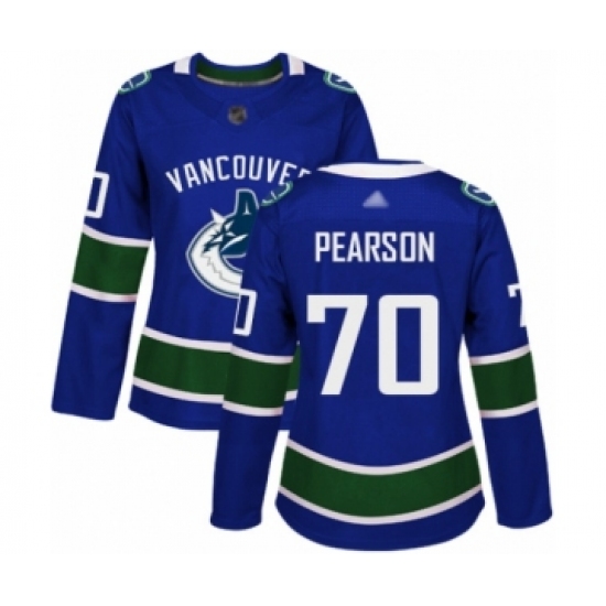 Women's Vancouver Canucks #70 Tanner Pearson Authentic Blue Home Hockey Jersey - Ujersey