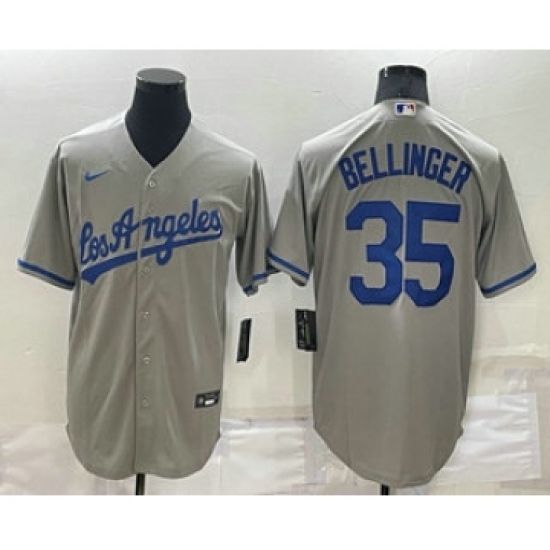 Men's Los Angeles Dodgers #35 Cody Bellinger Grey With Los Stitched MLB Cool Base Nike Jersey - Ujersey