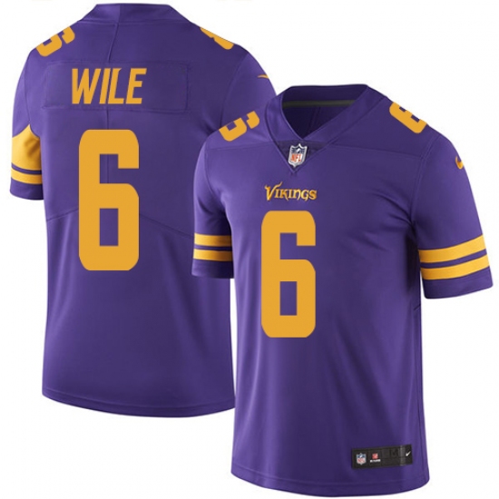 Men's Nike Minnesota Vikings #6 Matt Wile Limited Purple Rush Vapor Untouchable NFL Jersey - Ujersey