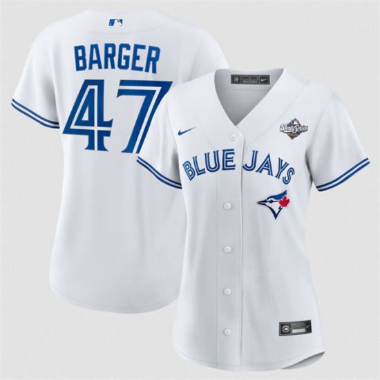 Women's Toronto Blue Jays #47 Addison Barger White 2025 World Series Home Cool Base Stitched Baseball Jersey(Run Small) - Ujersey