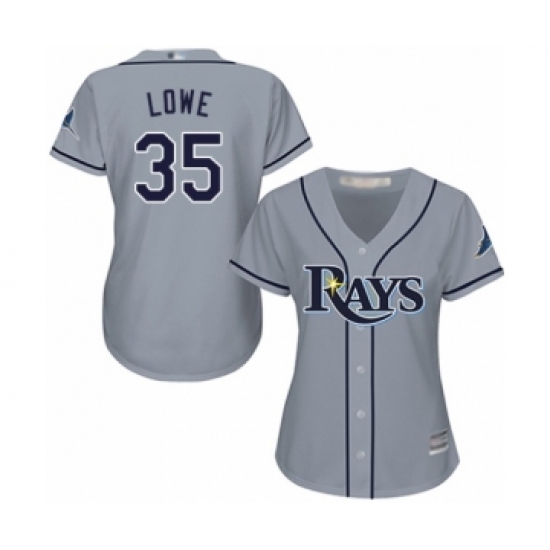 Women's Tampa Bay Rays #35 Nate Lowe Authentic Grey Road Cool Base Baseball Player Jersey - Ujersey