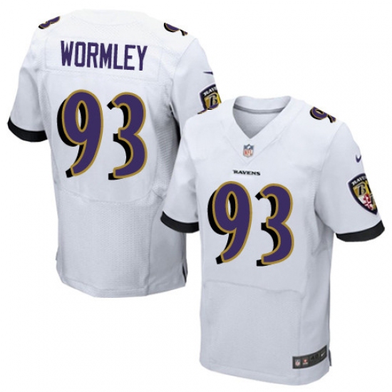 Men's Nike Baltimore Ravens #93 Chris Wormley Elite White NFL Jersey - Ujersey
