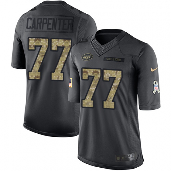 Men's Nike New York Jets #77 James Carpenter Limited Black 2016 Salute to Service NFL Jersey - Ujersey