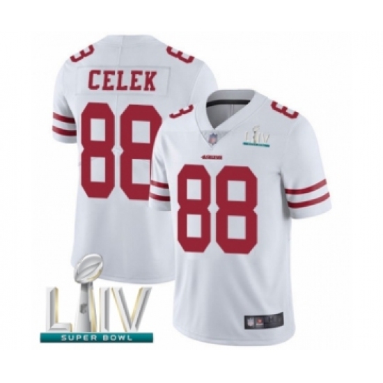 Youth San Francisco 49ers #88 Garrett Celek White Vapor Untouchable Limited Player Super Bowl LIV Bound Football Jersey - Ujersey