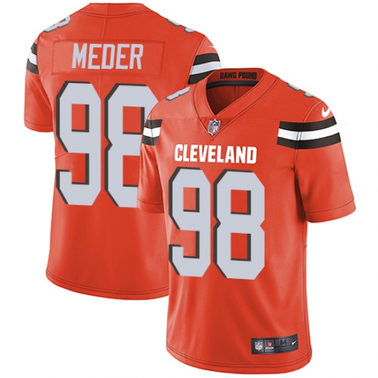 Youth Nike Cleveland Browns #98 Jamie Meder Orange Alternate Vapor Untouchable Limited Player NFL Jersey - Ujersey