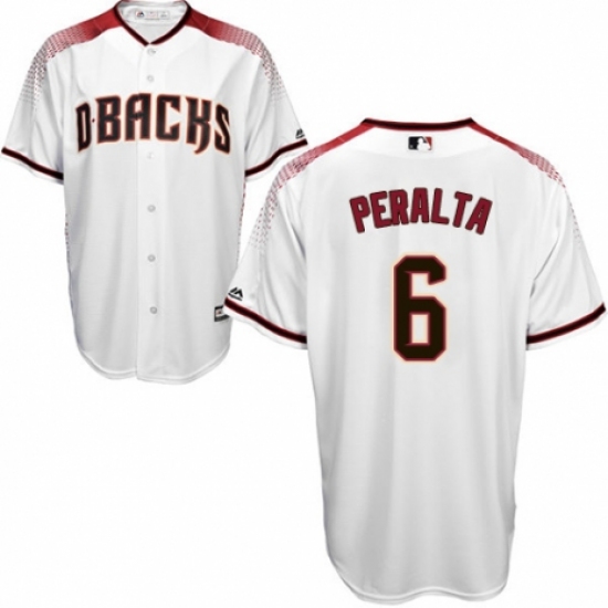 Men's Majestic Arizona Diamondbacks #6 David Peralta Replica White Home Cool Base MLB Jersey