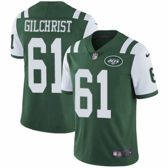 Youth Nike New York Jets #61 Spencer Long Green Team Color Vapor Untouchable Elite Player NFL Jersey - Ujersey