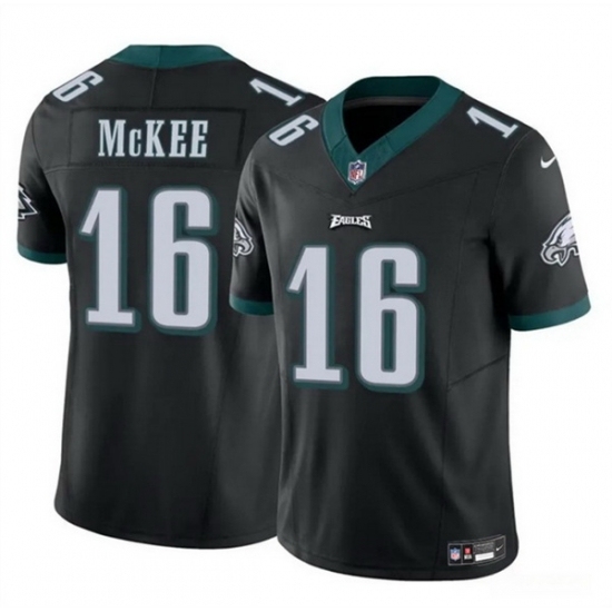 Men's Philadelphia Eagles #16 Tanner McKee Black F U S E Vapor Untouchable Limited Stitched Football Jersey - Ujersey