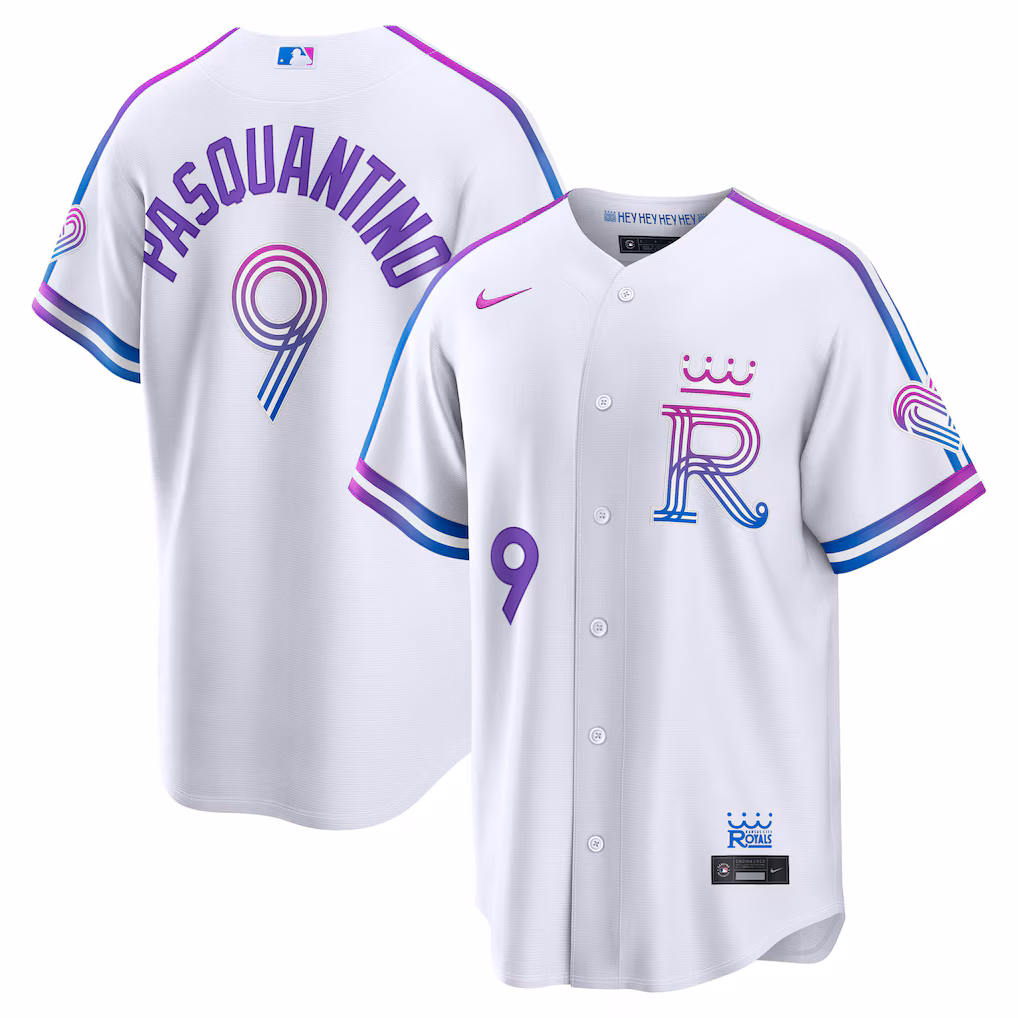 Men's Kansas City Royals Vinnie Pasquantino Nike White 2026 City Connect Stadium Jersey - ujerseystore