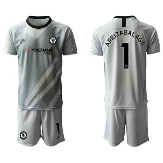 Chelsea #1 Arrizabalaga Grey Goalkeeper Soccer Club Jersey