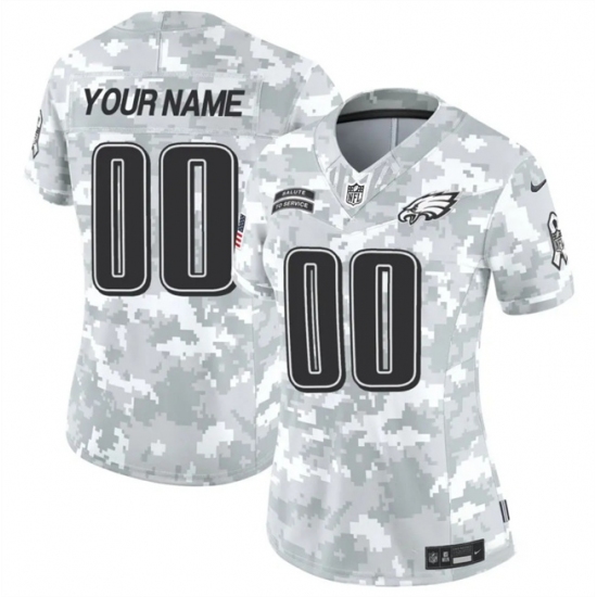 Women's Philadelphia Eagles Active Player Custom 2024 F.U.S.E Arctic Camo Salute To Service Limited Stitched Jersey(Run Small) - Ujersey