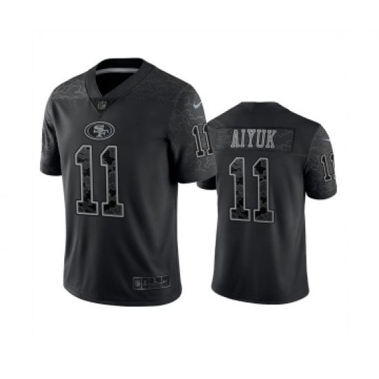 Men's San Francisco 49ers #11 Brandon Aiyuk Black Reflective Limited Stitched Football Jersey - Ujersey