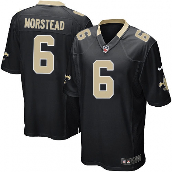Men's Nike New Orleans Saints #6 Thomas Morstead Game Black Team Color NFL Jersey - Ujersey
