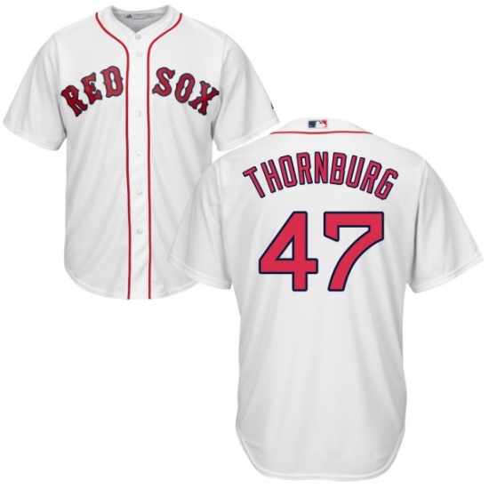 Youth Majestic Boston Red Sox #47 Tyler Thornburg Authentic White Home Cool Base MLB Jersey - Ujersey
