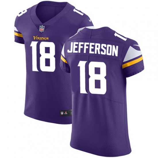 Men's Minnesota Vikings #18 Justin Jefferson Purple Team Color Stitched NFL Vapor Untouchable Elite Jersey - Ujersey