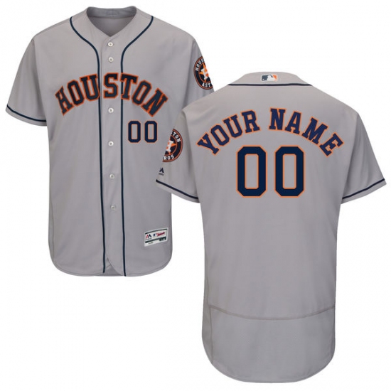 Men's Houston Astros Majestic Road Gray Flex Base Authentic Collection Custom Jersey - Ujersey