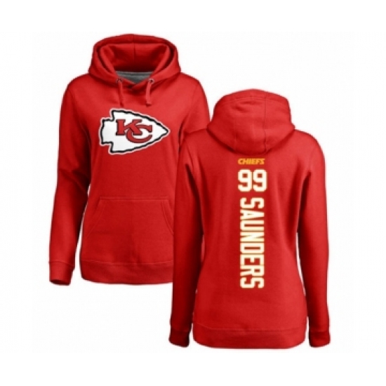 Football Women's Kansas City Chiefs #99 Khalen Saunders Red Backer Pullover Hoodie - Ujersey
